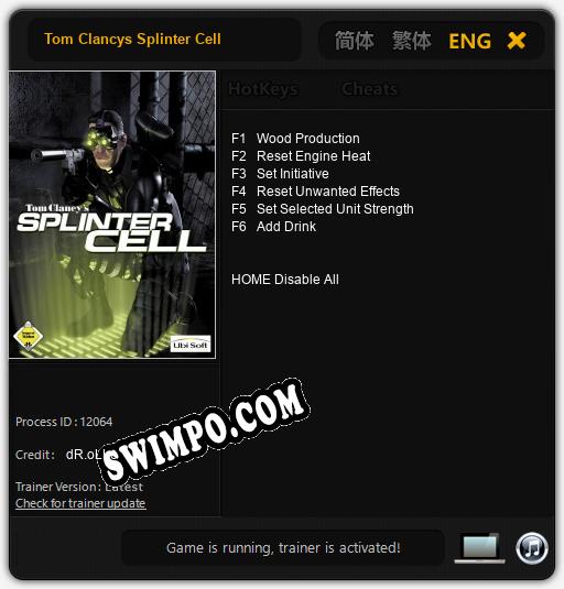 Tom Clancys Splinter Cell: Читы, Трейнер +6 [dR.oLLe]