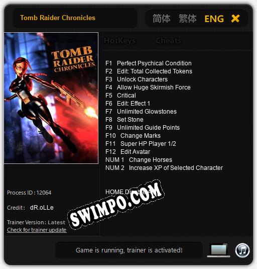 Tomb Raider Chronicles: Трейнер +14 [v1.7]