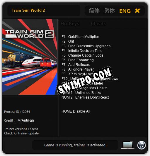 Трейнер для Train Sim World 2 [v1.0.8]
