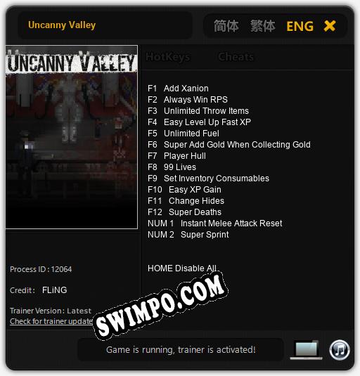 Uncanny Valley: Читы, Трейнер +14 [FLiNG]