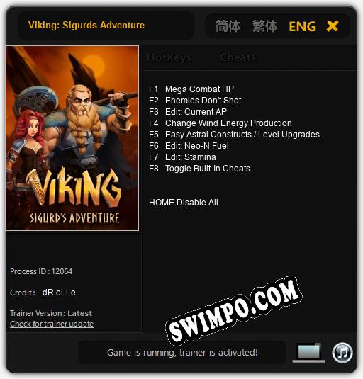 Viking: Sigurds Adventure: Читы, Трейнер +8 [dR.oLLe]