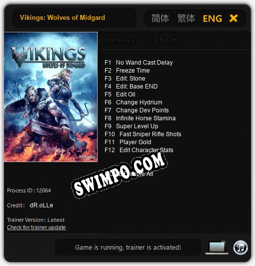 Трейнер для Vikings: Wolves of Midgard [v1.0.3]