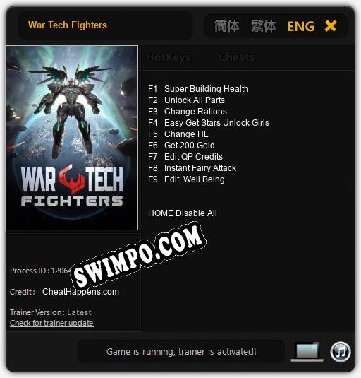 War Tech Fighters: ТРЕЙНЕР И ЧИТЫ (V1.0.12)