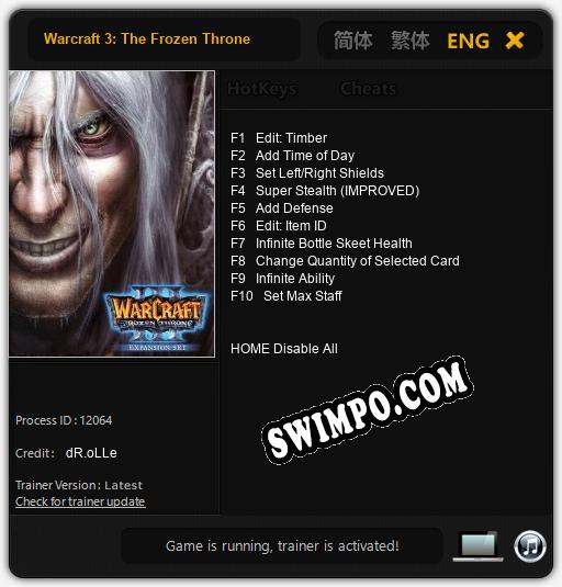 Warcraft 3: The Frozen Throne: Трейнер +10 [v1.6]