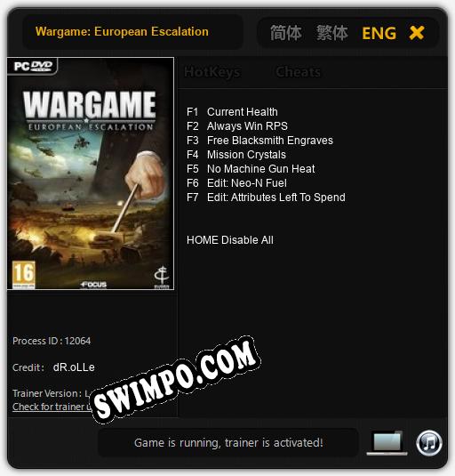 Wargame: European Escalation: Читы, Трейнер +7 [dR.oLLe]