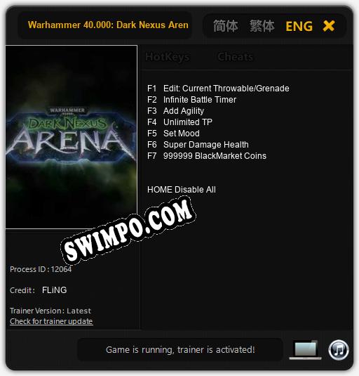 Warhammer 40.000: Dark Nexus Arena: Читы, Трейнер +7 [FLiNG]