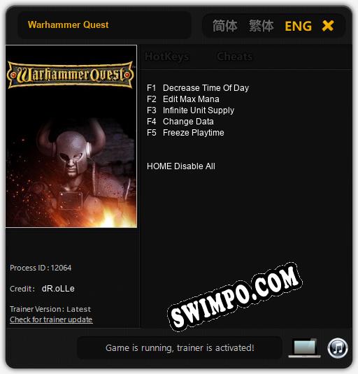 Warhammer Quest: Читы, Трейнер +5 [dR.oLLe]