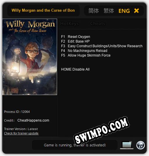 Трейнер для Willy Morgan and the Curse of Bone Town [v1.0.1]