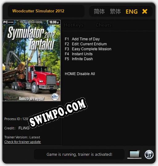 Трейнер для Woodcutter Simulator 2012 [v1.0.7]